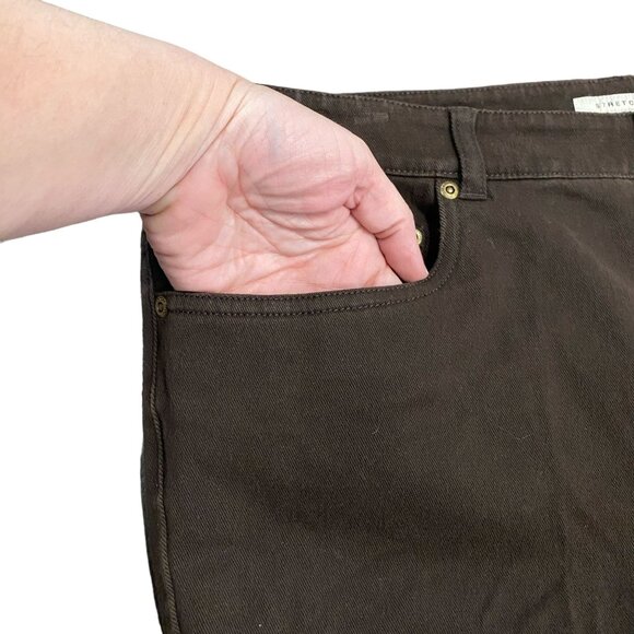 Shape Control Jeans Brown 18 Stretch Straight NWT Jones New York Normcore Casual - Picture 5 of 13